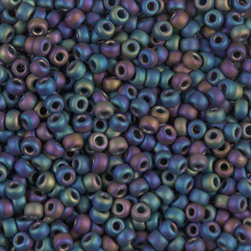 0401FR - 50g Size 8/0 Miyuki seed beads in Matt Multi Iris
