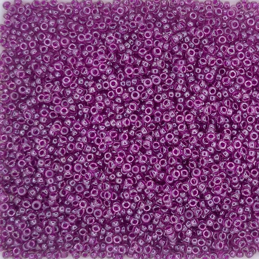 2236 - 25g Size 15/0 Miyuki seed beads in Transparent Raspberry Lustre