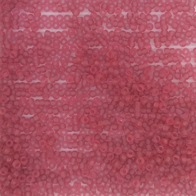 1606 - 25g Size 15/0 Miyuki seed beads in Semi Frosted Transparent Rose