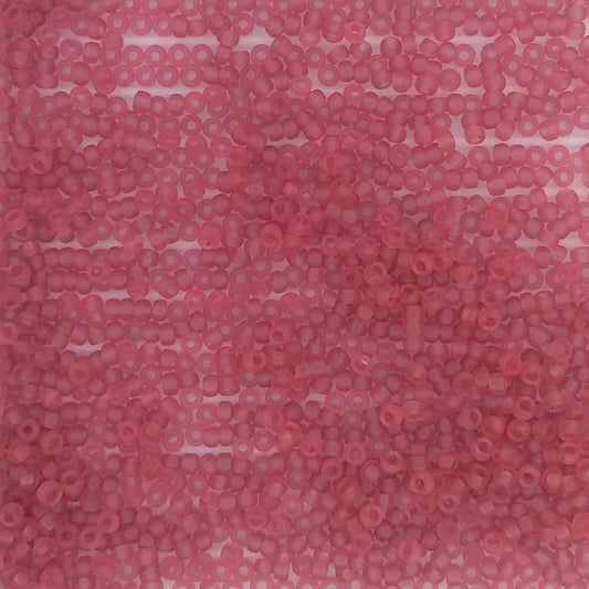 1606 - 25g Size 15/0 Miyuki seed beads in Semi Frosted Transparent Rose
