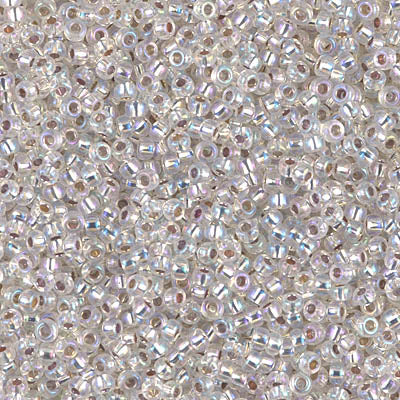 1001 - 10g Size 11/0 Miyuki seed beads in Silver lined Crystal AB