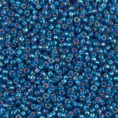 1025 - 10g Size 8/0 Miyuki seed beads in Silver lined Capri Blue AB