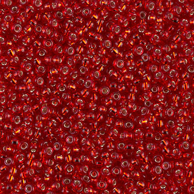 0011 - 50g Size 11/0 Miyuki seed beads in Silver lined Ruby