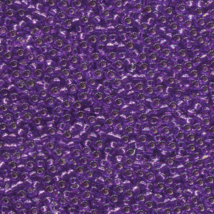 1345 - 10g Size 11/0 Miyuki seed beads in Silver lined Magenta