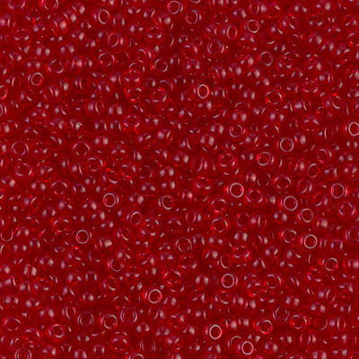 0141 - 10g Size 11/0 Miyuki seed beads in Transparent Red
