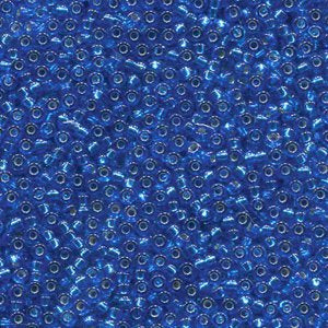 1444 - 10g Size 11/0 Miyuki seed beads in Silver lined Dark Aqua