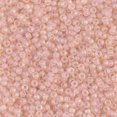 0155FR - 10g Size 11/0 Miyuki seed beads in Matt Pale Pink AB