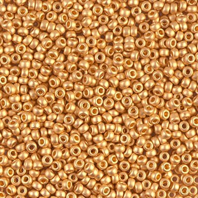 0191F - 2g Size 11/0 Miyuki seed beads in Matt 24kt Gold Plated