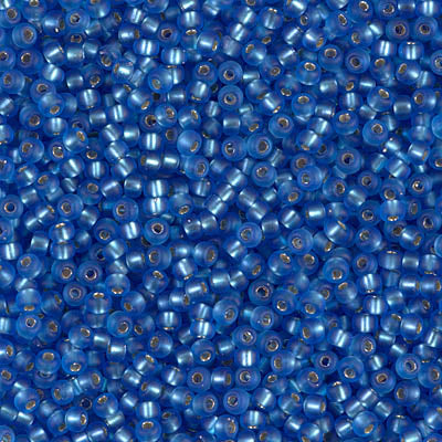 0019F - 50g Size 11/0 Miyuki seed beads in Matt Silver lined Sapphire