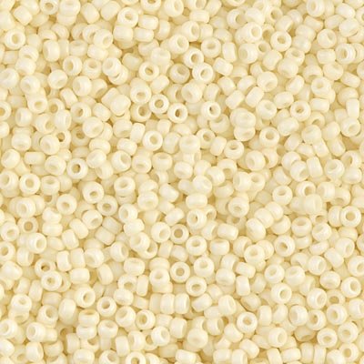 2021 - 10g Size 11/0 Miyuki seed beads in Matt Opaque Cream
