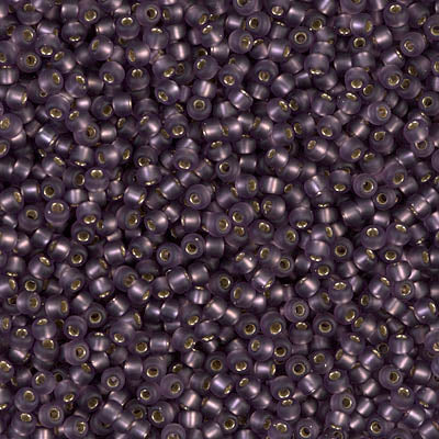 0024F - 50g Size 11/0 Miyuki seed beads in Matt Silver lined Amethyst
