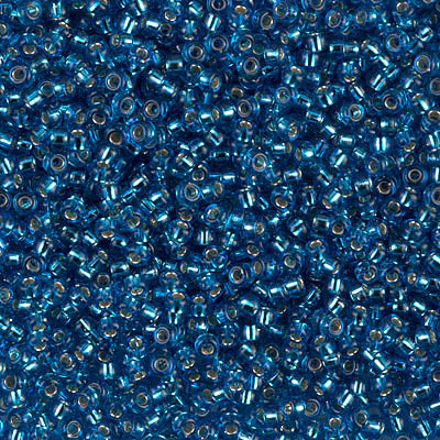 0025 - 50g Size 11/0 Miyuki seed beads in Silver lined Capri Blue