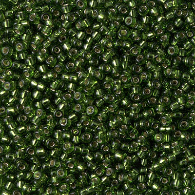 0026 - 10g Size 11/0 Miyuki seed beads in Silver lined Olive