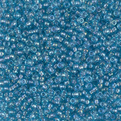 0376 - 5g Size 15/0 Miyuki seed beads in Sparklng Grey lined Aqua Lustre