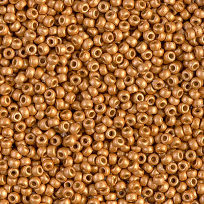 4203F - 50g Size 11/0 Miyuki seed beads in Matt Duracoat Galvanised Yellow Gold