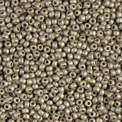 4221F - 50g Size 11/0 Miyuki seed beads in Matt Duracoat Galvanised Light Pewter