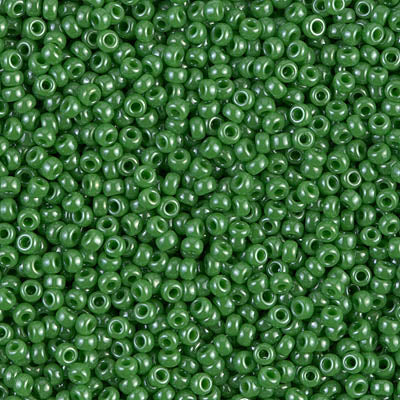0431 - 10g Size 11/0 Miyuki seed beads in Opaque Green Lustre