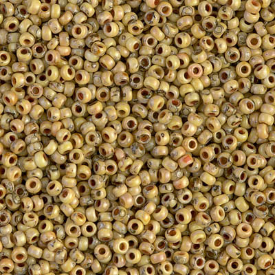 4512 - 10g Size 11/0 Miyuki seed beads in Canary Yellow Picasso