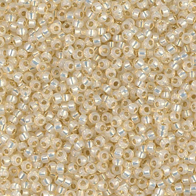0577 - 50g Size 8/0 Miyuki seed beads in Dyed Silver lined Cream