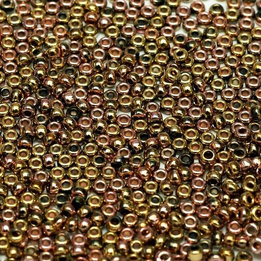 55068 - 10g Size 11/0 Miyuki seed beads in Black/California Pink - discontinued