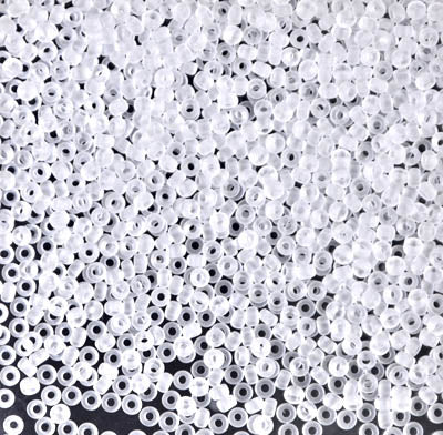 0131F - 25g Size 15/0 Miyuki seed beads in Matt Crystal