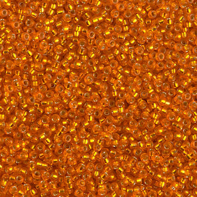 1625 - 5g Size 15/0 Miyuki seed beads in Silver lined Orange