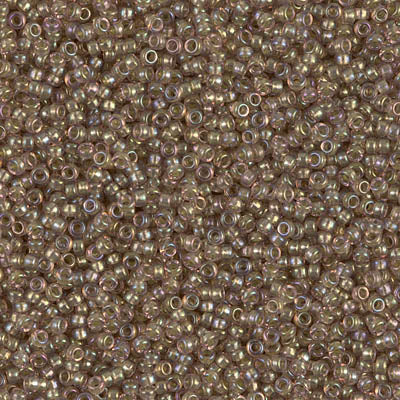 1837 - 5g Size 15/0 Miyuki seed beads in Sparkling Taupe lined Smoky Amethyst AB