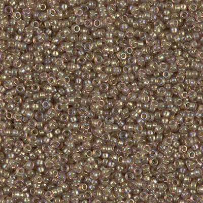 1837 - 25g Size 15/0 Miyuki seed beads in Sparkling Taupe lined Smoky Amethyst AB