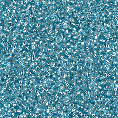 0018 - 25g Size 15/0 Miyuki seed beads in Silver lined Aqua