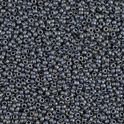 2002 - 5g Size 15/0 Miyuki seed beads in Matt Metallic Silver Grey