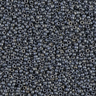 2002 - 25g Size 15/0 Miyuki seed beads in Matt Metallic Silver Grey