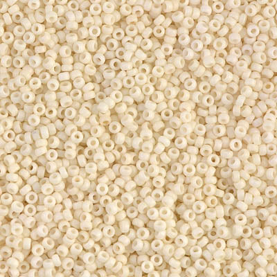 2021 - 5g Size 15/0 Miyuki seed beads in Matt Opaque Cream