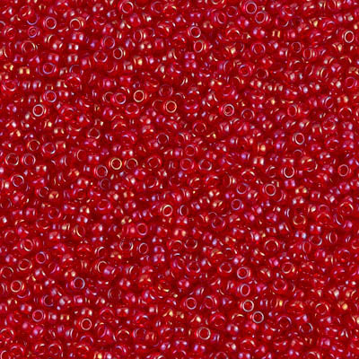 2248 - 5g Size 15/0 Miyuki seed beads in Lined Red AB