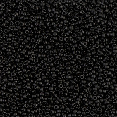 0401F - 25g Size 15/0 Miyuki seed beads in Matt Black