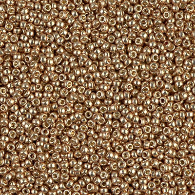 4204 - 25g Size 15/0 Miyuki seed beads in Duracoat Galvanised Champagne