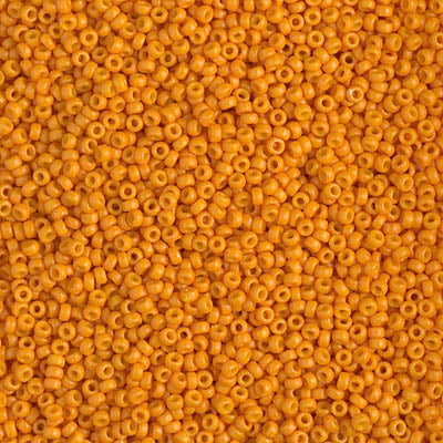 4454 - 25g Size 15/0 Miyuki seed beads in Duracoat Opaque Kumquat
