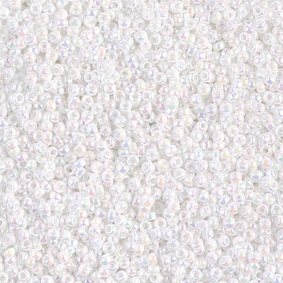 0471 - 10g Size 11/0 Miyuki seed beads in White Pearl AB