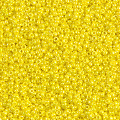 0472 - 25g Size 15/0 Miyuki seed beads in Opaque Yellow AB