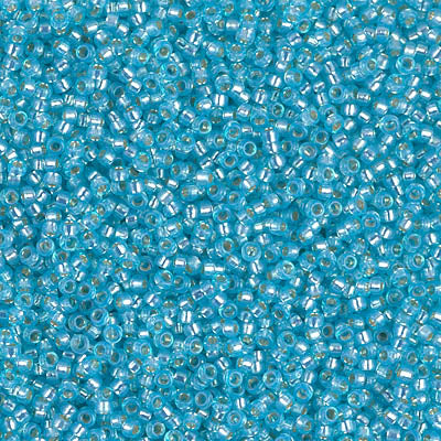 0647 - 5g Size 15/0 Miyuki seed beads in Silver lined Aqua