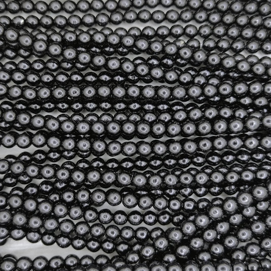 30 x 2mm round pearls in Black