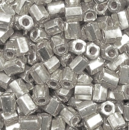 0181 - 5g Size 11/0 Miyuki hex beads in Galvanised Silver
