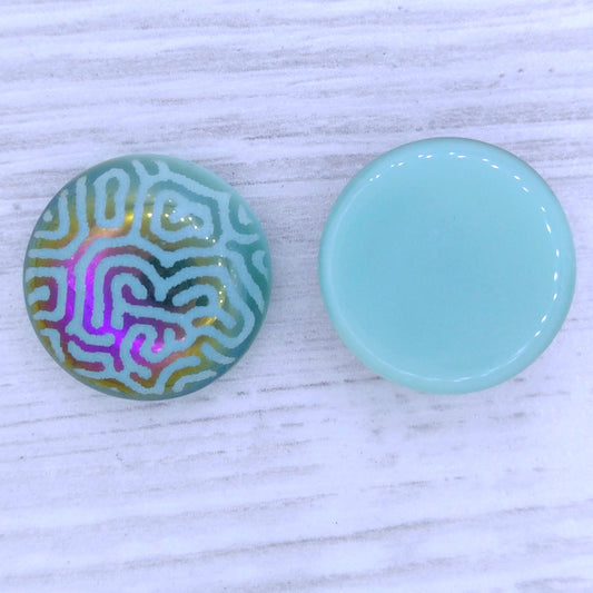 18mm Flatback Cabochon in Jade with Fingerprints