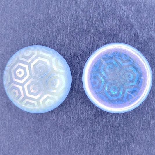 18mm Flatback Cabochon in Light Blue with Hexagon