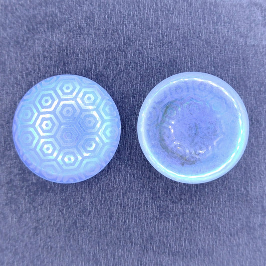 18mm Flatback Cabochon in Light Blue with Small Hexagon