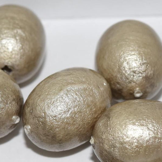 812 - Paper Mache olive bead in Light Grey (24x18mm)