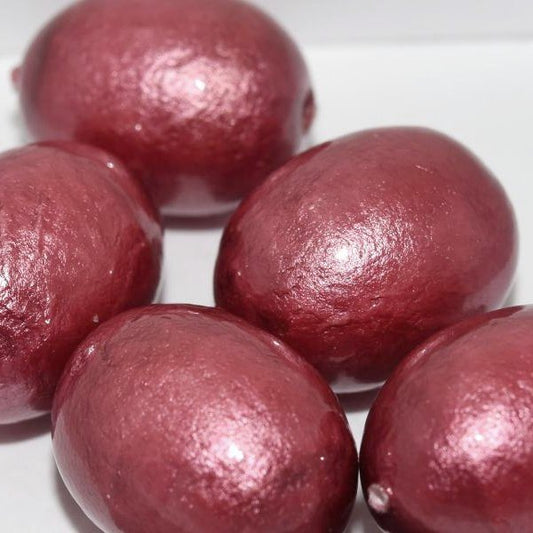 817 - Paper Mache olive bead in Rose Pink (24x18mm)