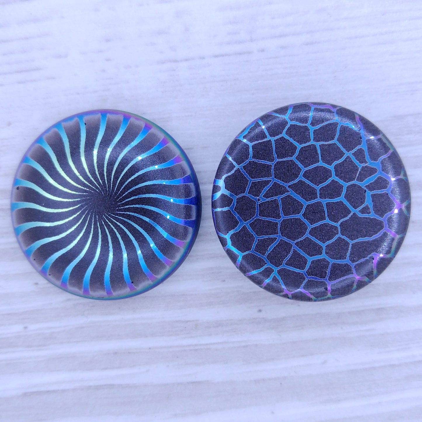 25mm Flatback Cabochon in Black with Urchin