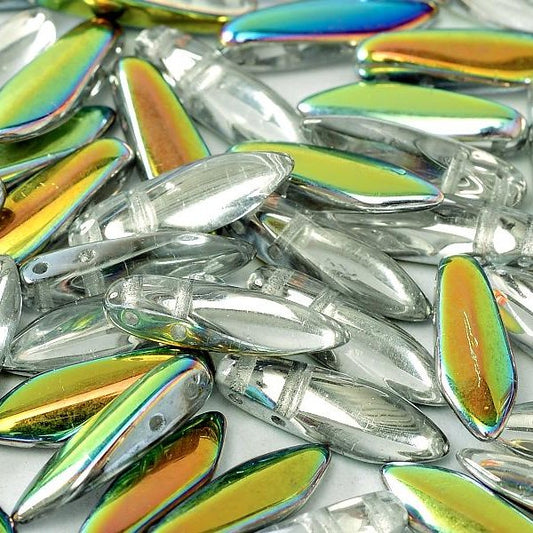 10 x two hole daggers in Crystal Vitrail (5x16mm)