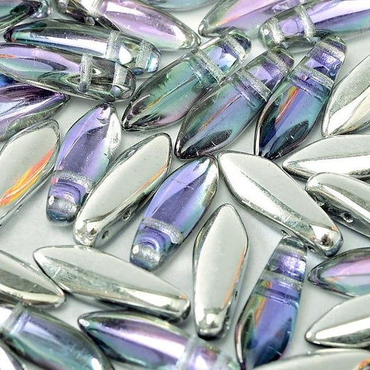 10 x two hole daggers in Crystal Vitrail Light (5x16mm)