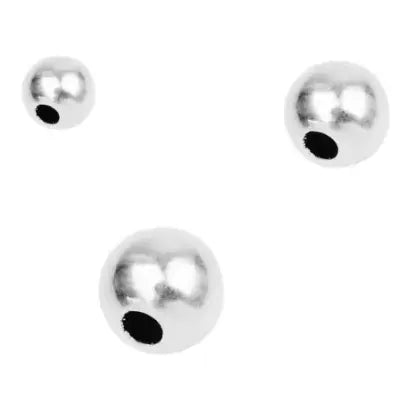 50 x 2.5mm round beads with Silver plating (UK made)